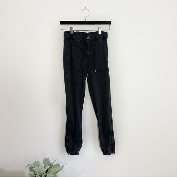 [American Eagle] Black Elastic Drawstring Waist Stretch Jogger Pants - Picture 1 of 7